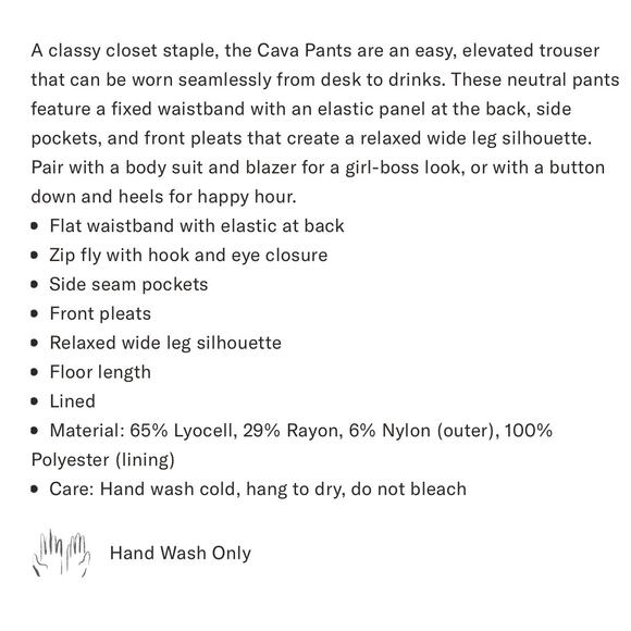 Tuckernuck Pomander Place Tan Cava Wide Leg Pants NWT Size Large - Picture 9 of 12